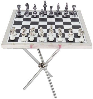 Aluminum Contemporary Game Table Set, 33 Pieces