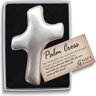 Curata Brushed Silver-Tone Metal Palm Cross