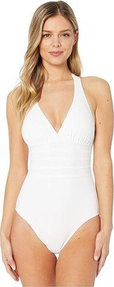 Island Goddess Multi Strap Cross-Back One-Piece (White) Women's Swimsuits One Piece