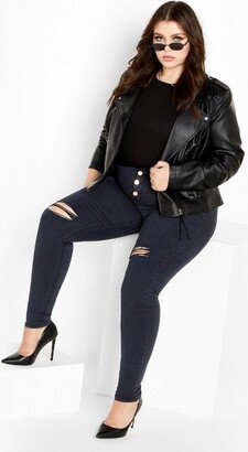 | Women's Plus Size Classic Buttons Jean - midnight - 16W