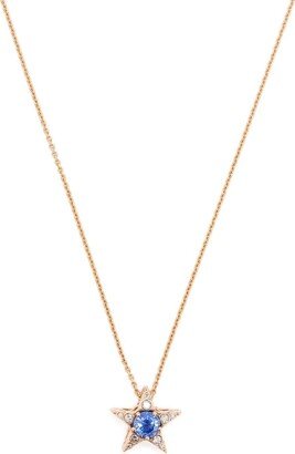 18kt rose gold Istanbul sapphire and diamond necklace