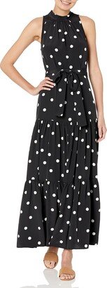 Women's Tiered TIE Neck Maxi