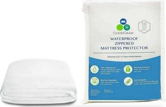 GoodGram Hypoallergenic Waterproof Ultra Soft BedBug Zippered Mattress Cover Protectors - Heavy Duty Deep Pocket Full Size