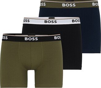 Three-Pack of Stretch-Cotton Boxer Briefs With Logos