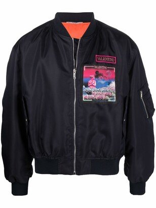 Water Sky zip-up bomber jacket