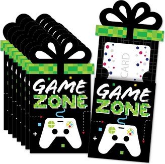 Big Dot of Happiness Game Zone - Pixel Video Game Party or Birthday Party Money and Gift Card Sleeves - Nifty Gifty Card Holders - Set of 8