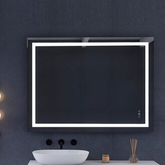 Jims Maison Rectangular Frameless Anti-Fog Wall Mounted Dimmable LED Bathroom Vanity Mirror