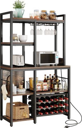 Moasis Kitchen Microwave Bakers Stand Wine Rack Bar Cabinet Utility Storage Shelf