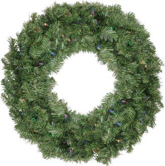 Northlight 24 Pre-Lit Led Canadian Pine Artificial Christmas Wreath with Timer - Multi Lights