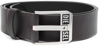 Logo-Buckle Buffalo Leather Belt