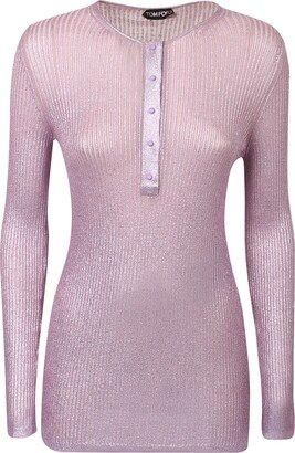 Glossy Fine Ribbed Cashmere Top