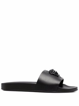 La Medusa leather slides-AA