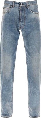 Straight-Leg Distressed Jeans-AN