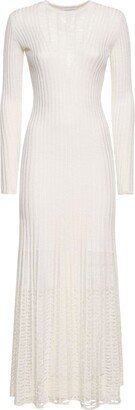 Maia silk knit long sleeve midi dress