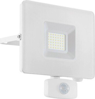 Loops IP44 Outdoor Flood Light & PIR Sensor White Aluminium 30W Built in LED