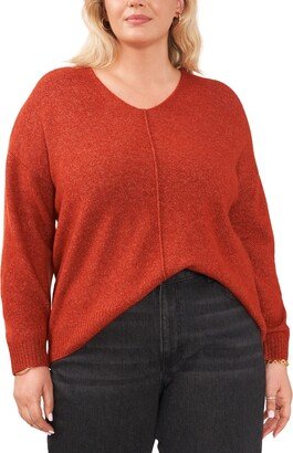 Plus Size Cozy V-Neck Long Sleeve Sweater