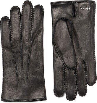 Cashmere-Lined Leather Gloves-AF