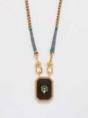 Clover Diamond & 18kt Gold Scapular Necklace