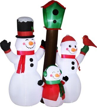 Homcom 7' Inflatable Christmas Snowman Family Blow-Up Outdoor Display