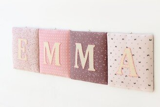 Personalized Name Sign, Decorative Banner, Pink Mix, Nursery Wall Letters, Kids Decor, Christmas Gifts