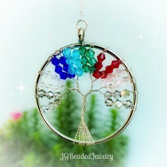 Crystal Bead Tree Of Life Rearview Mirror Car Charm, Window Decor, Wall Hanging, See Details For