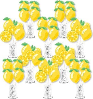 Big Dot Of Happiness So Fresh - Lemon - Lemonade Centerpiece Sticks - Showstopper Table Toppers 35 Pc