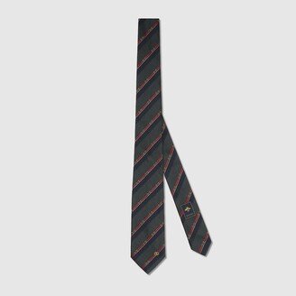 Horsebit silk jacquard tie-AA