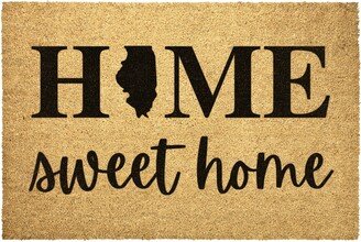 Illinois State Doormat Home Sweet Door Mat Outdoor Rug Decor Housewarming Summer Winter Christmas House Gift