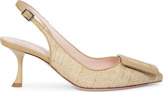 Raffia Slingback Pumps