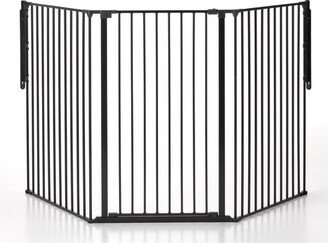 Scandinavian Pet Design 50516-2600 Flex Large and Extra Tall Adjustable 35 to 88 Tall Wide 41 Wall Mounted Metal Pet Safety Gate - Black