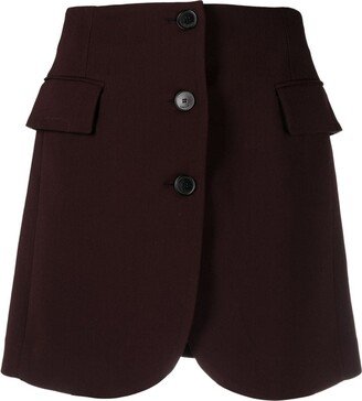 Tailored Wool Blend Miniskirt