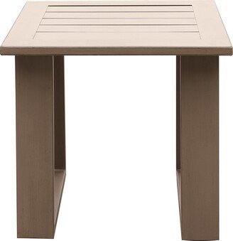 Aoolive Outdoor Indoor Aluminum Square Simple Style End Table,Sturdy Side Table