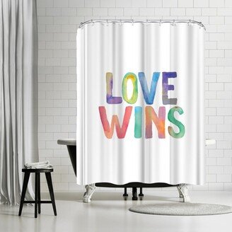 71 x 74 Shower Curtain, Love Wins Watercolor by Motivated Type