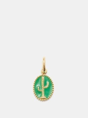 Cactus Resin & 18kt Gold Pendant