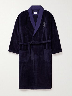 Logo-Embroidered Linen-Trimmed Cotton-Terry Robe