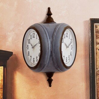 Storied Home Metal Double Sided Wall Clock