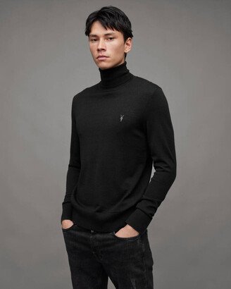 Mode Merino Roll Neck Sweater - Black