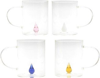 CU I SEEYOU Drop 3D-detailing glass mugs (set of four)