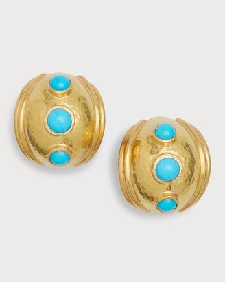 Sleeping Beauty Small Turquoise Puff Earrings