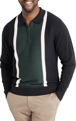 Braxton Colorblock Long Sleeve Quarter Zip Polo Sweater