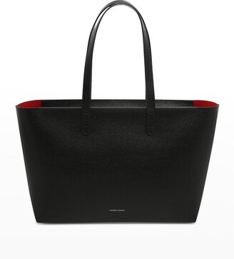 Small East-West Zip Leather Tote Bag