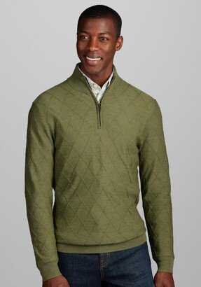 Men's Tailored Fit Argyle 1/4-Zip Sweater