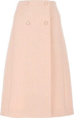 Diagonal Quilted Midi Skirt