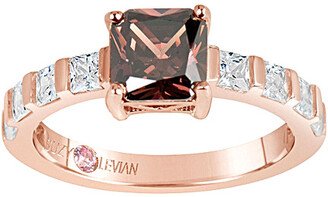 Suzy Levian Rose Gold Vermeil Cz Ring