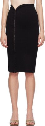 Jade Cropper Black Hook-Eye Midi Skirt