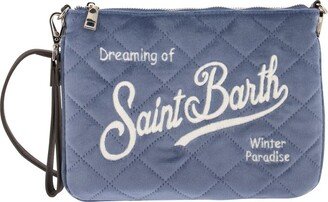 Logo Embroidered Zip-Up Clutch Bag-AD