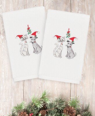 Linum Home Christmas Cute Couple 100% Turkish Cotton 2-Pc. Hand Towel Set