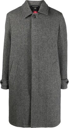 Herringbone-Pattern Virgin Wool Coat