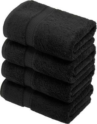 Highly Absorbent 4 Piece Egyptian Cotton Ultra Plush Solid Hand Towel Set