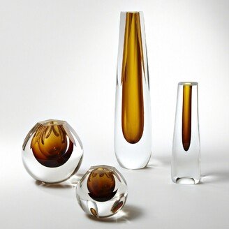 Hexagon Cut Glass Vase-AA